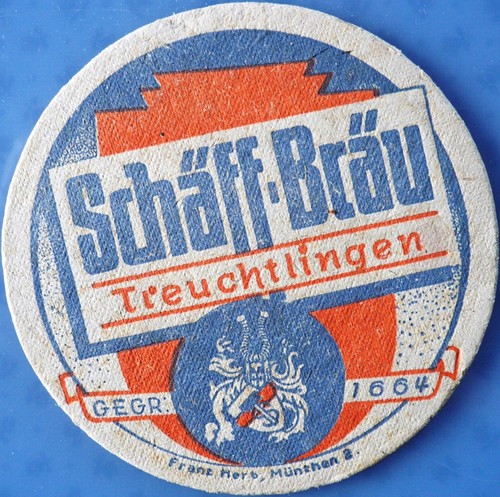 Old beer mat schäff bräu - beer,