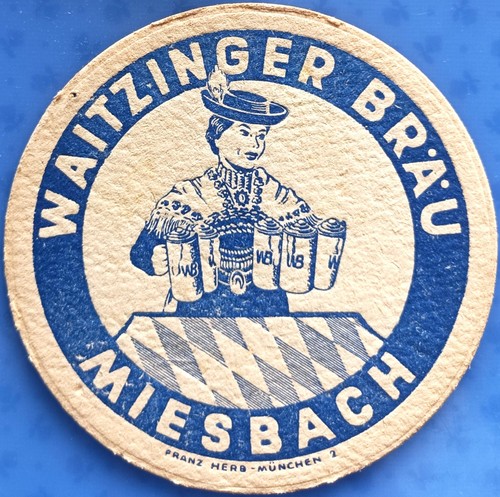 Old beer mat waitzinger bräu - beer,