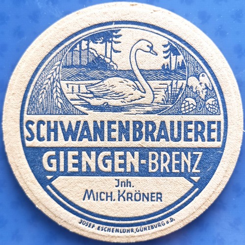 Old beer mat - swan, brewery