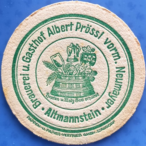Old beer mat - brewery, inn