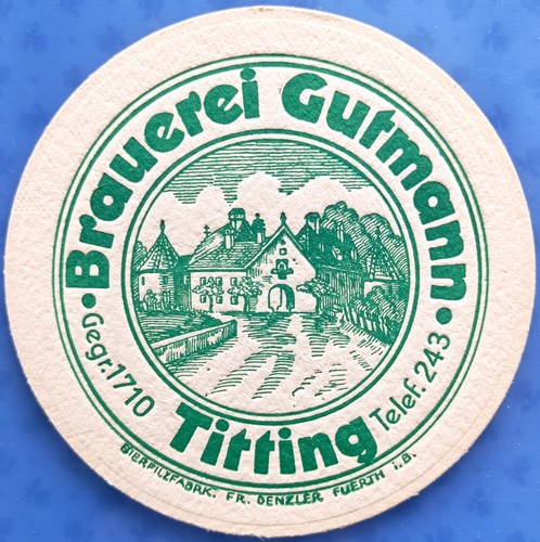 Old beer mat brewery gutmann - old,