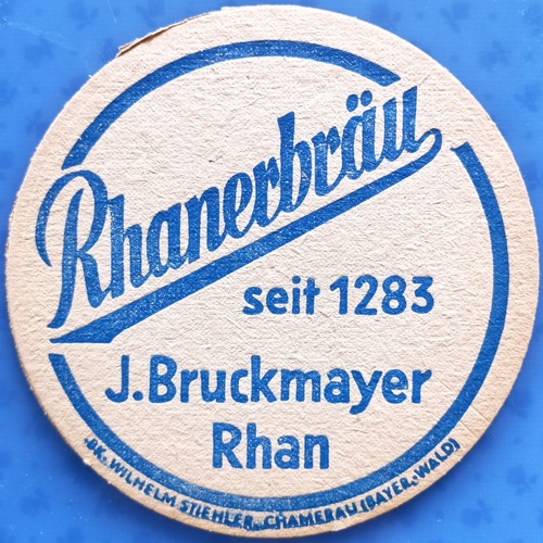 Old beer mat rhanerbräu - rhanerbräu, j