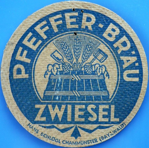 Old beer mat pfeffer bräu - beer,