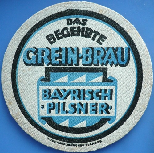 Old beer mat grein bräu - mat,