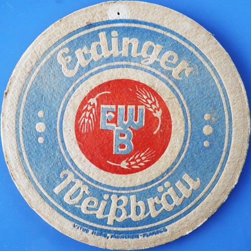 Old beer mat erdinger - old,
