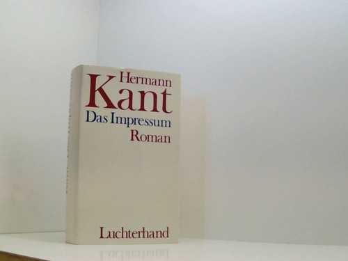 Das impressum kant hermann - das, hermann.: