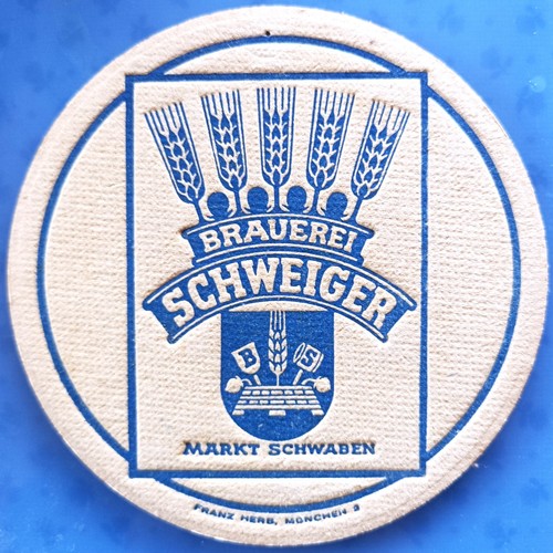 Old beer mat brewery schweiger - old,