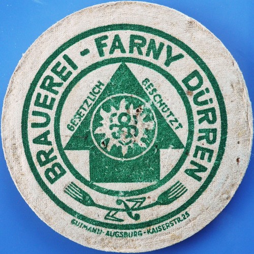 Old thick beer mat - vk, brewery