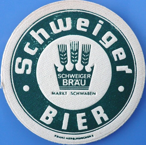 Old beer mat schweiger bräu - beer,