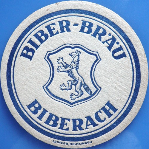 Old beer mat biber bräu - mat, biber-bräu