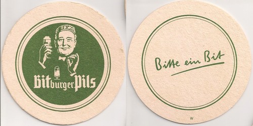 Bitburger old beer mat - old,