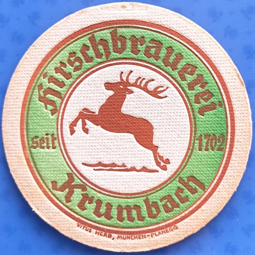 Old beer mat hirschbrauerei - beer,