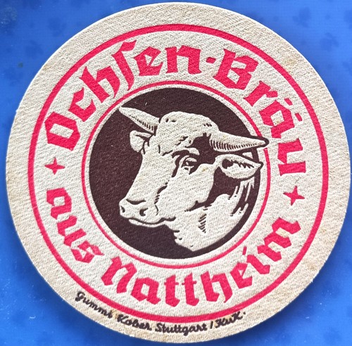 Old beer mat ochsen - beer, ochsen-bräu